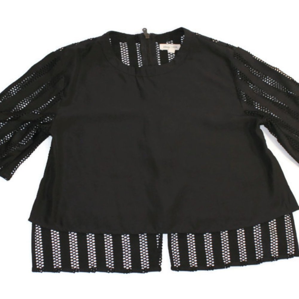 Netted Black Crop Top